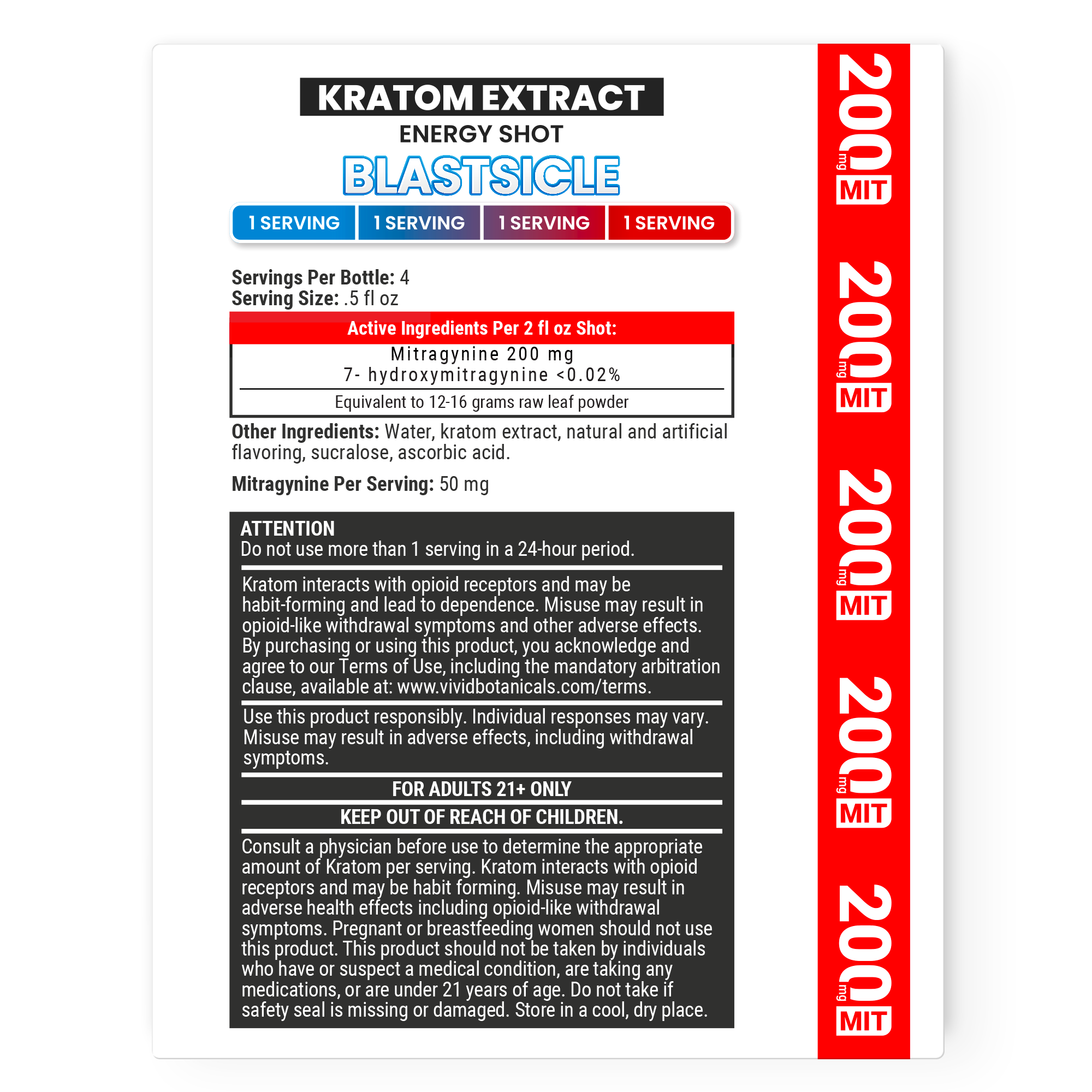 Kratom Energy Shot 200mg Blastsicle