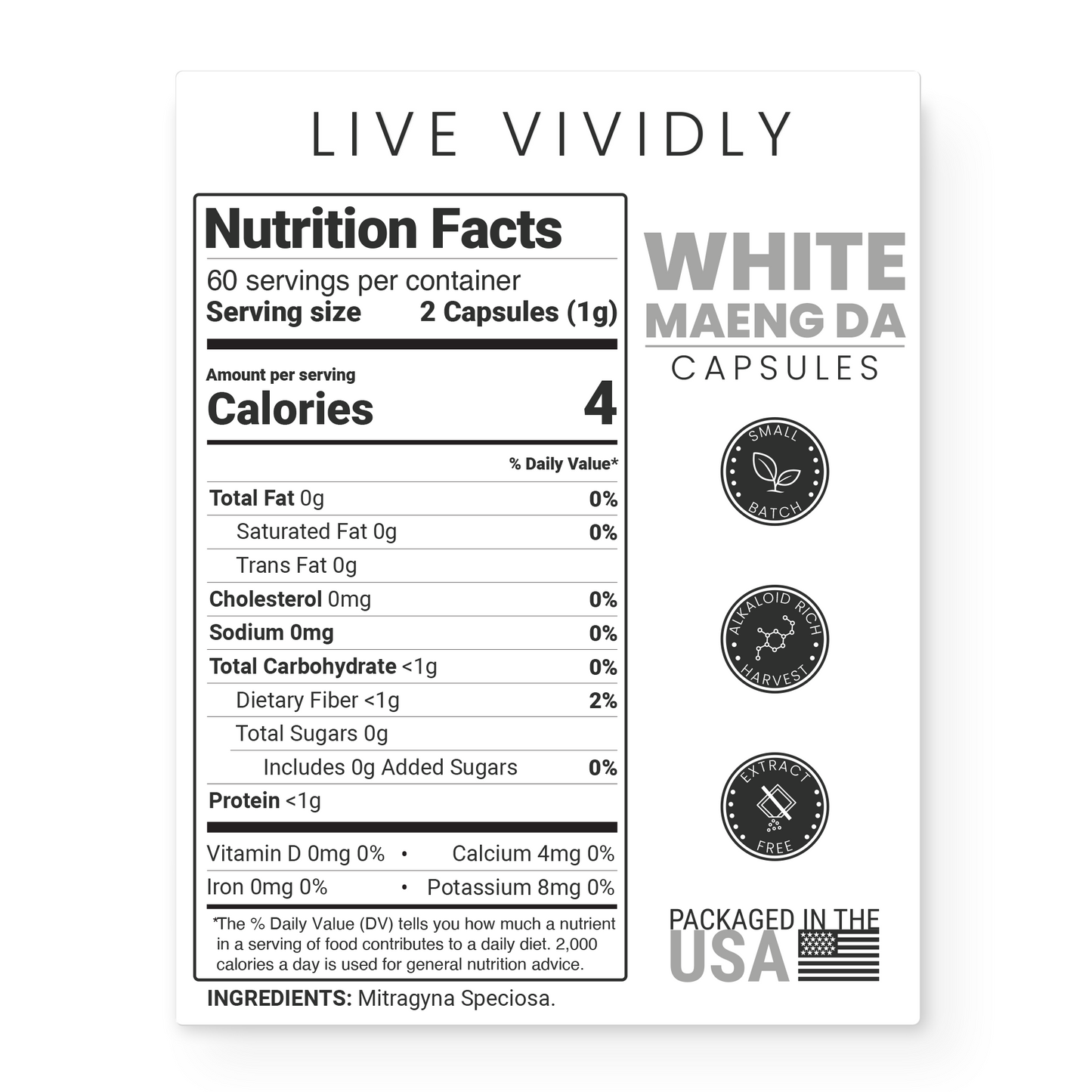 White Maeng Da Kratom Capsules